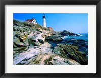 Lighthouse at the coast, Portland Head Lighthouse, Cape Elizabeth, Maine, USA Fine Art Print