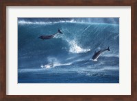 Dolphins Catching A Wave Fine Art Print
