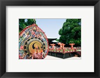 Decorative drum in front of a building, Meiji Jingu Shrine, Tokyo, Japan Fine Art Print