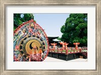 Decorative drum in front of a building, Meiji Jingu Shrine, Tokyo, Japan Fine Art Print