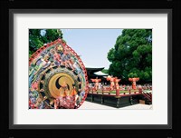 Decorative drum in front of a building, Meiji Jingu Shrine, Tokyo, Japan Fine Art Print