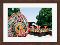 Decorative drum in front of a building, Meiji Jingu Shrine, Tokyo, Japan Fine Art Print