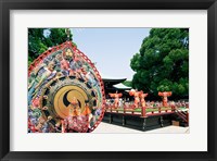 Decorative drum in front of a building, Meiji Jingu Shrine, Tokyo, Japan Fine Art Print