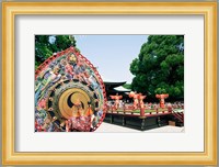 Decorative drum in front of a building, Meiji Jingu Shrine, Tokyo, Japan Fine Art Print