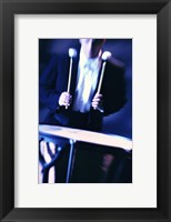 Young Man Playing The Drums Black And White Fine Art Print