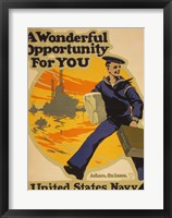 A Wonderful Opportunity for You United States Navy Framed Print