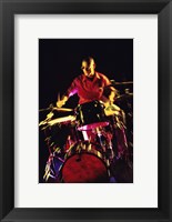 Young man playing the drums Fine Art Print