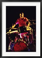 Young man playing the drums Fine Art Print