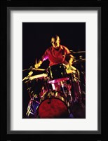Young man playing the drums Fine Art Print