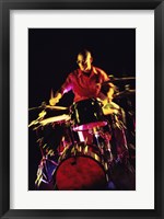 Young man playing the drums Fine Art Print