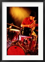Male drummer playing drums Fine Art Print