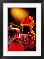Male drummer playing drums Fine Art Print