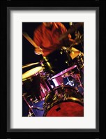 Young Man Playing The Drums Closeup Fine Art Print