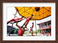 Group of children performing acrobatics, Shanghai, China Fine Art Print