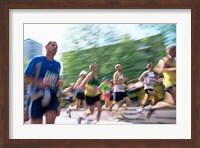 Group of people running in a marathon, London, England Fine Art Print