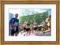 Group of people running in a marathon, London, England Fine Art Print