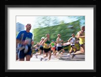 Group of people running in a marathon, London, England Fine Art Print