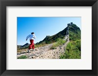 Person running up the Great Wall, Simatai, Beijing, China Fine Art Print