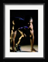 Close-up of a track runner in the starting position Fine Art Print