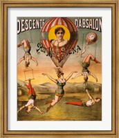 Descente d'Absalon par Miss Stena, Circus Poster, 1890 Fine Art Print