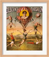 Descente d'Absalon par Miss Stena, Circus Poster, 1890 Fine Art Print