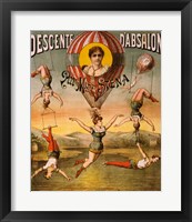 Descente d'Absalon par Miss Stena, Circus Poster, 1890 Fine Art Print