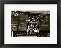German Soldiers in a Railroad Car on the Way to the Front Fine Art Print
