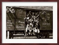 German Soldiers in a Railroad Car on the Way to the Front Fine Art Print
