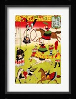 Hiroshige III, Big French Circus on the Grounds of Shokonsha Shrine, 1871 Framed Print