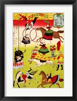 Hiroshige III, Big French Circus on the Grounds of Shokonsha Shrine, 1871 Framed Print
