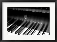 Steinway & Sons, Piano Keys With Modern Logo Framed Print