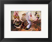 Trapeze Artists in Circus Framed Print
