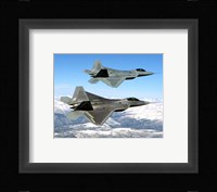 Two F-22 Raptor in Flying Fine Art Print
