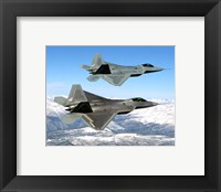 Two F-22 Raptor in Flying Fine Art Print