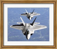 Two F-22A Raptor in Column Flight Fine Art Print