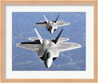 Two F-22A Raptor in Column Flight Fine Art Print