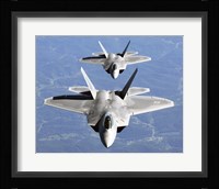 Two F-22A Raptor in Column Flight Fine Art Print