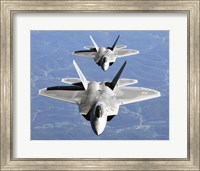 Two F-22A Raptor in Column Flight Fine Art Print