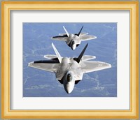 Two F-22A Raptor in Column Flight Fine Art Print