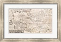 1732 Herman Moll Map of the West Indies, Florida, Mexico, and the Caribbean Fine Art Print