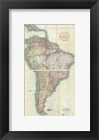 1807 Close up Cary Map of South America Fine Art Print