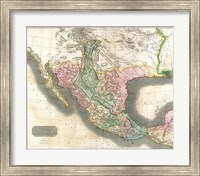 1814 Thomson Map of Mexico and Texas Fine Art Print