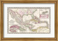 1866 Mitchell Map of Mexico and the West Indies Fine Art Print