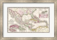 1866 Mitchell Map of Mexico and the West Indies Fine Art Print