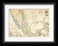 Map of Mexico 1847 Framed Print