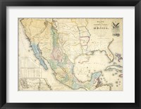 Map of Mexico 1847 Framed Print