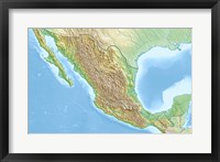 Mexico Relief Location Map Fine Art Print