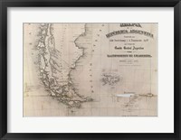 Mapa de la Republica Argentina 1875 Fine Art Print
