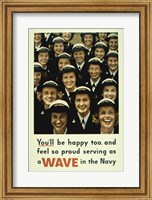 Serving a Wave in the Navy Fine Art Print