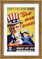 Don't Let Him Down! Buy War Bonds Fine Art Print